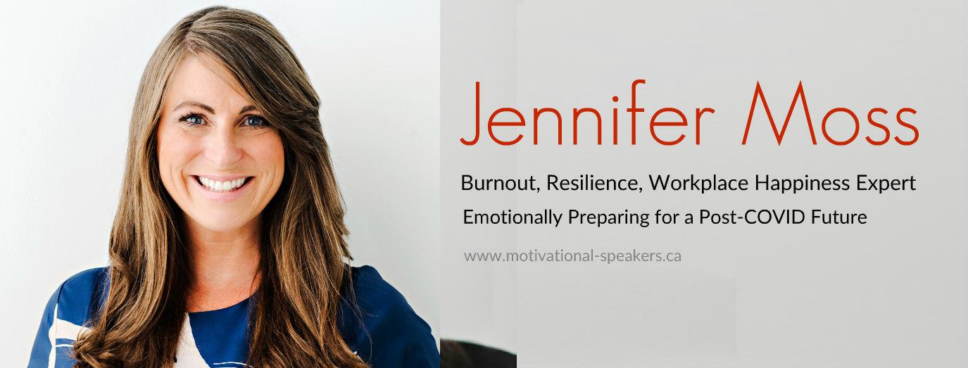 Booking speaker Jennifer Moss - Employee Burnout & Resiliency Speaker